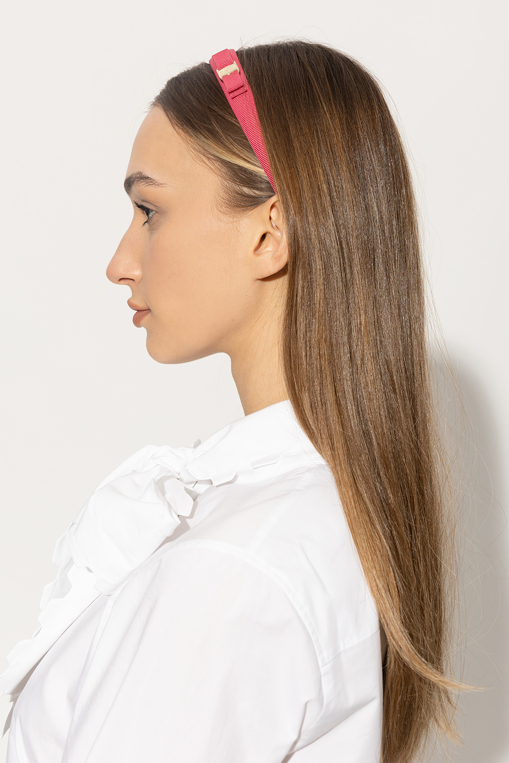 Pink Headband with bow FERRAGAMO - Green suede sandals